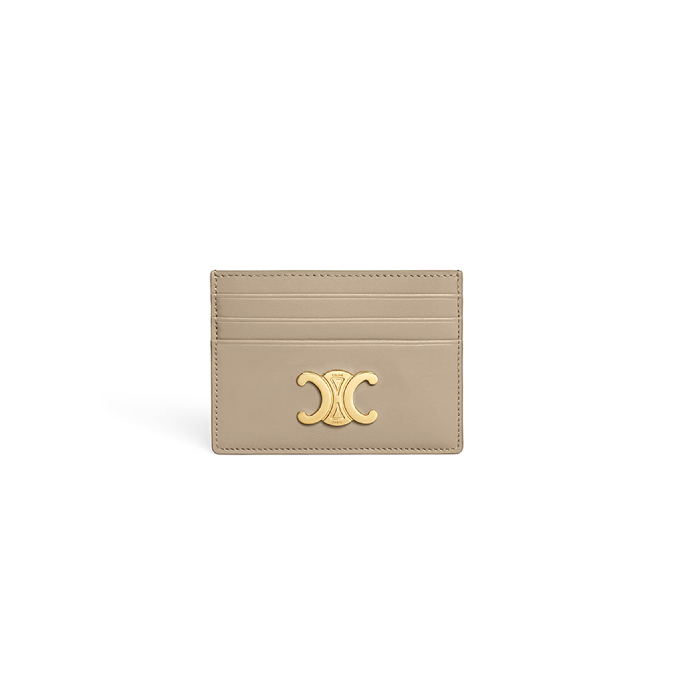 Ce1i*e card holder triomphe in shiny calfskin 10l833dpv.18gt (11*8*0.3cm)